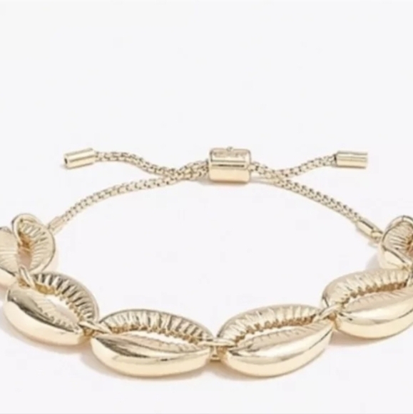 J. Crew Women's Golden Shell Slider Bracelet - Picture 1 of 3